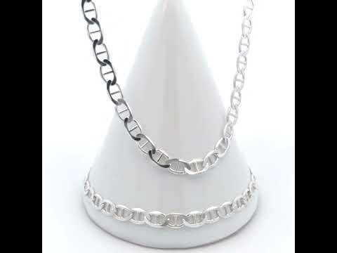 925 Sterling Silver Solid Classic Mariner Chain 5mm
