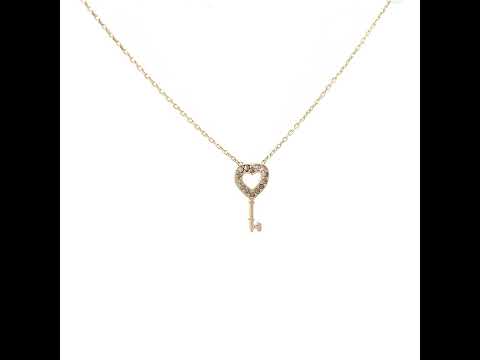 14K Gold Cubic Zirconia Necklace 18" (16"+2")