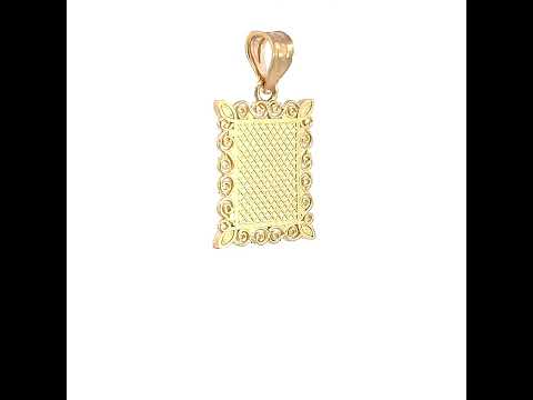 10K Two-Tone Gold Unisex Diamond-Cut Initial U Charm Pendant