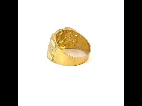 10K Yellow Gold Mens Nugget Fashion Ring