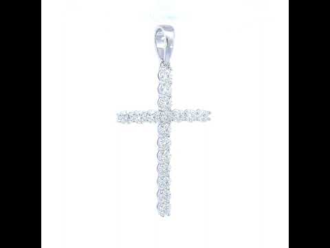 925 Sterling Silver Mens 5.36ct Moissanite Cross Religious Charm Pendant