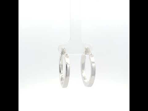 925 Sterling Silver Womens Diamond-Cut Square Tube Hoop Earrings