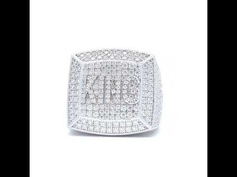 925 Sterling Silver Mens 5.08ct Moissanite KING Square Head Fashion Ring