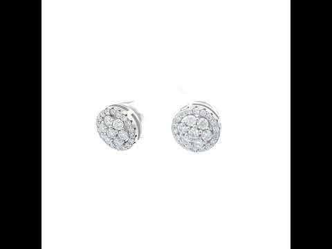 925 Sterling Silver Womens Round 1.12ct Moissanite Round Fashion Stud Earrings