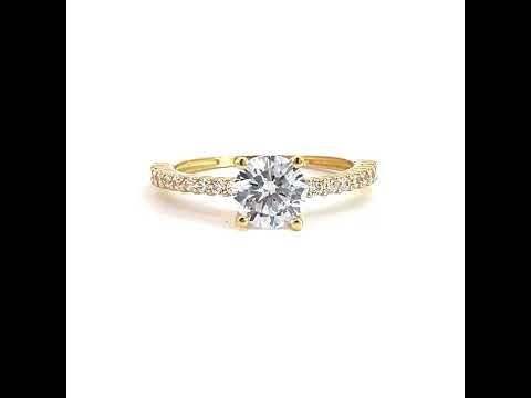 10K Yellow Gold Womens Cubic-Zirconia Fashion Ring