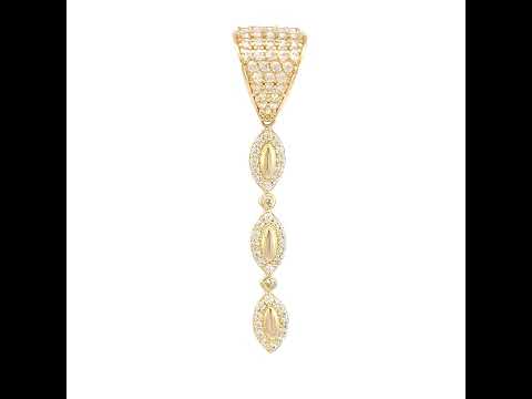 14K Gold Cubic Zirconia Pendant