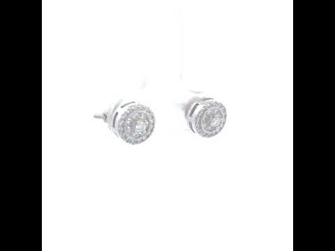 925 Sterling Silver Womens Round 0.45ct Moissanite Round Fashion Stud Earrings