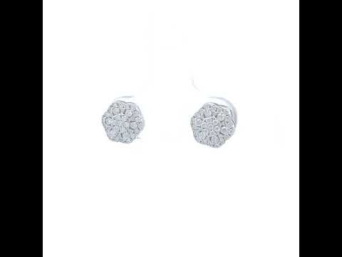 925 Sterling Silver Womens 0.38ct Moissanite Flower Fashion Stud Earrings