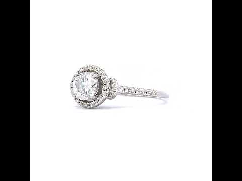 925 Sterling Silver Womens 1.23ct Moissanite Halo Engagement Ring
