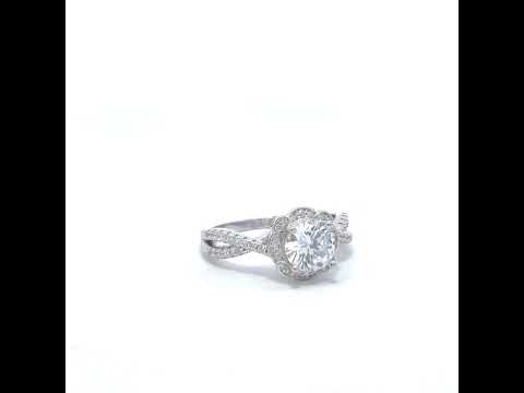 925 Sterling Silver Womens Cubic-Zirconia Fashion Engagement Ring Size 9