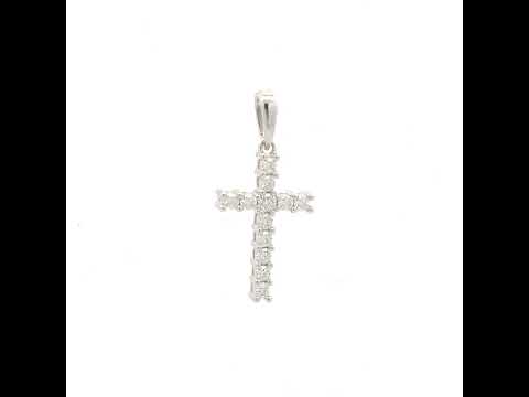 925 Sterling Silver Womens 0.33ct Moissanite Cross Religious Pendant