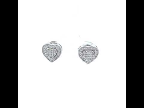 925 Sterling Silver Womens 0.26ct Moissanite Heart Stud Earrings