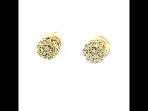 925 Sterling Silver Yellow-tone Womens 0.62ct Moissanite Flower Fashion Stud Earrings
