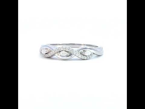 925 Sterling Silver Womens Marquise Round Cubic-Zirconia Infinity Love Engagement Ring