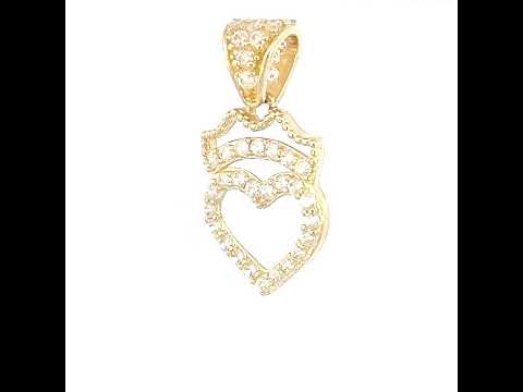 14K Gold Cubic Zirconia Pendant