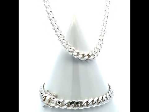925 Silver Solid Miami Cuban Chain 7mm-8"