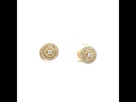 925 Sterling Silver Yellow-Tone Womens Round 0.37ct Moissanite Round Fashion Stud Earrings