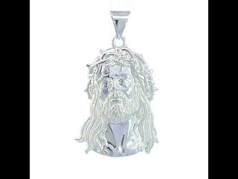 925 Sterling Silver Mens Jesus Religious Charm Pendant