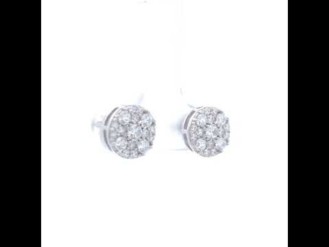 925 Sterling Silver Women Cubic-Zirconia Round Fashion Stud Earrings