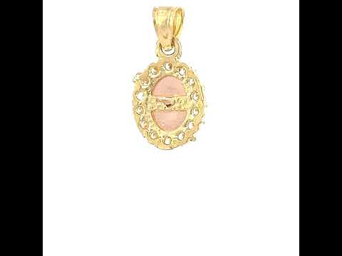 14K Gold Cubic Zirconia Pendant