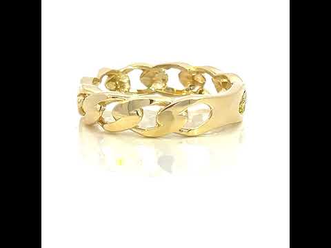 14K Yellow Gold Mens Fashion Ring