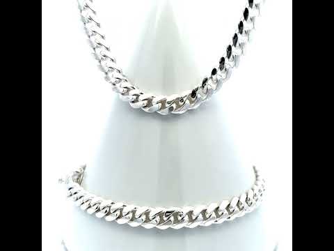 925 Silver Solid Miami Cuban Chain 6.3mm-7"