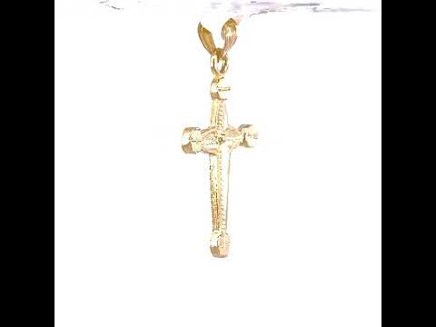 10K Yellow Gold Womens Mens Unisex Cross Religious Charm Pendant