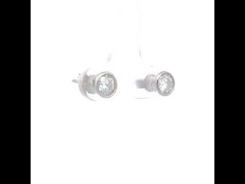 925 Sterling Silver Womens Moissanite Round Fashion Stud Earrings