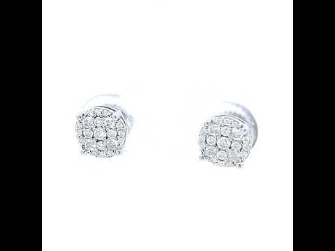 925 Sterling Silver Womens 0.24ct Round 0.19ct Baguette Moissanite Fashion Stud Earrings