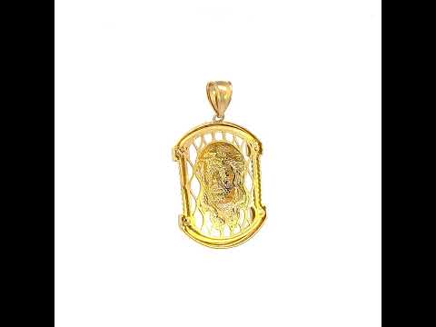 10K Yellow Gold Mens Jesus Religious Charm Pendant