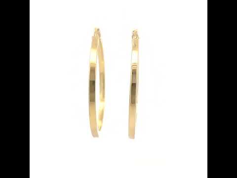 925 Sterling Silver Yellow-tone Womens Diamond-Cut Square Tube Hoop Earrings