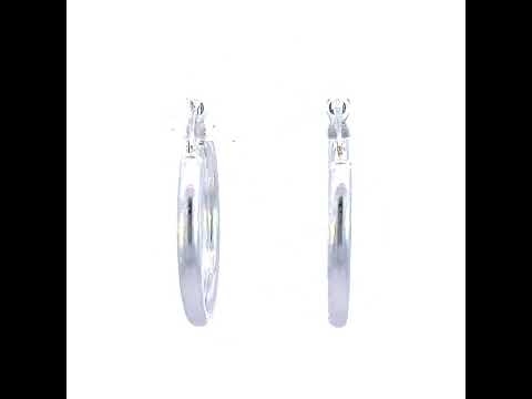 925 Sterling Silver Womens Classic Hoop Earrings 2.5mm