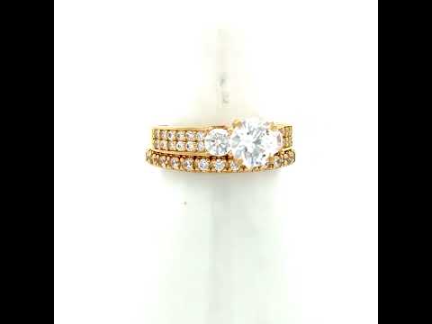 14K Gold Cubic Zirconia Duo Ring