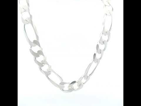 925 Silver Solid Pave Classic Figaro 11.0mm-22"