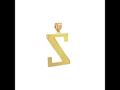 10K Yellow Gold Unisex Initial Letter Z Charm Pendant