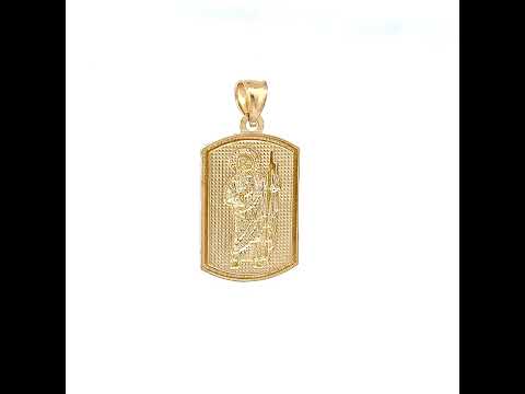 10K Two-tone Gold Mens St. Jude Religious Charm Pendant