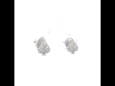 925 Sterling Silver Womens Moissanite Ace of Spades Fashion Stud Earrings