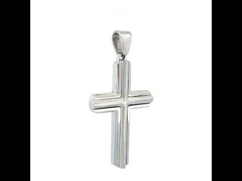 Stainless Steel Mens Cross Religious Charm Pendant