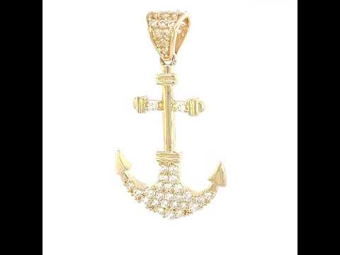 14K Gold Cubic Zirconia Pendant