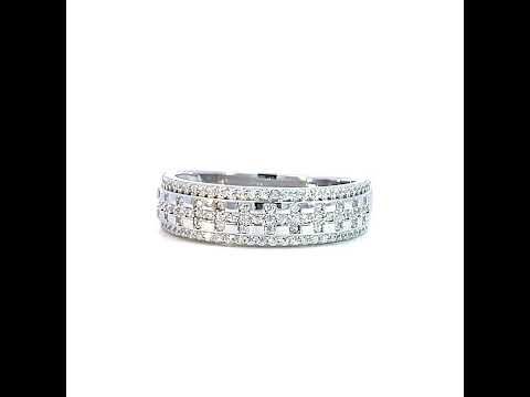 925 Sterling Silver Mens Cubic-Zirconia Fashion Wedding Band Ring Size 5