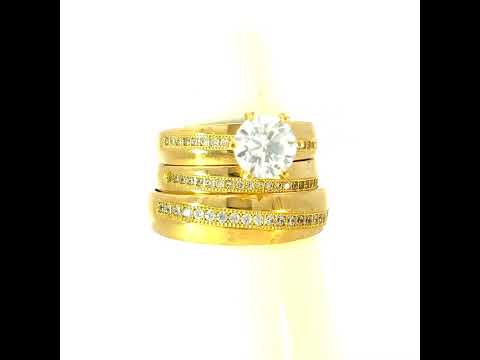 14K Gold Cubic Zirconia Duo Ring