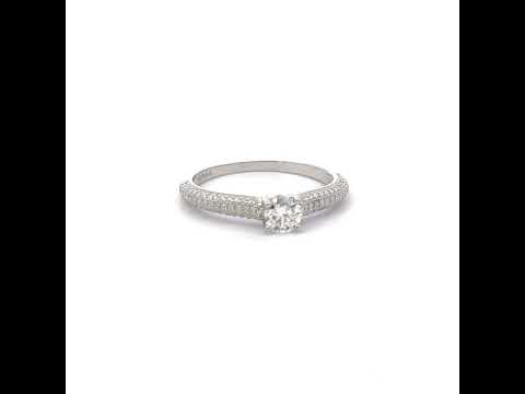 925 Sterling Silver Womens Round 0.86ct Moissanite Engagement Ring Size 8