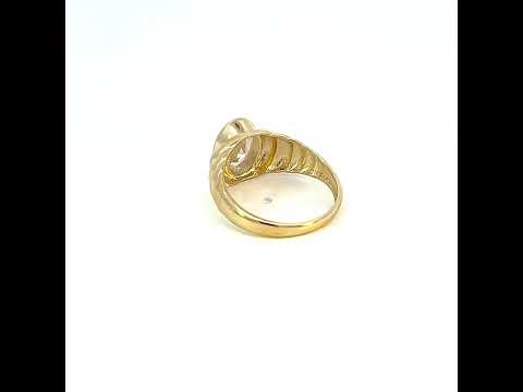 10K Yellow Gold Baby Oval Cubic-Zirconia Oval Head Fashion Ring