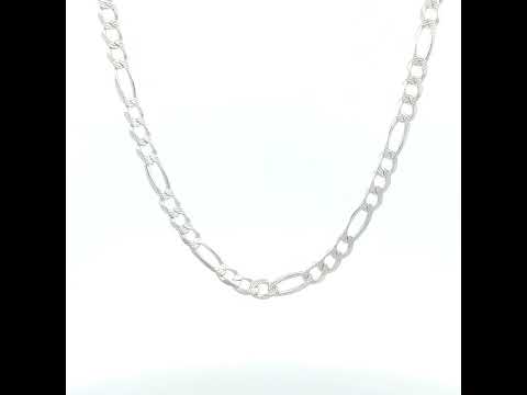 925 Silver Solid Pave Classic Figaro 5.0mm-20"