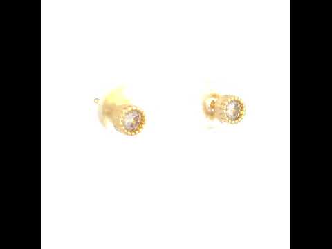 10K Yellow Gold Womens Cubic-Zirconia Fashion Stud Earrings