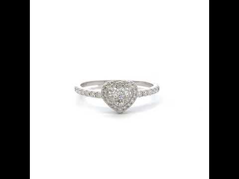 925 Sterling Silver Womens Round 0.49ct Moissanite Teardrop Engagement Ring Size 5