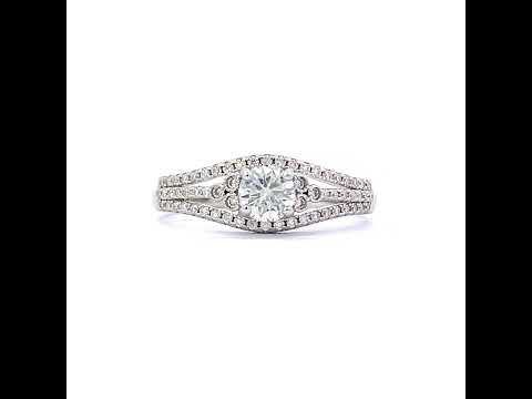 925 Sterling Silver Womens 1.00ct Moissanite Fashion Engagement Ring Size 7