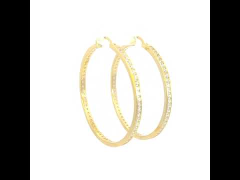 925 Sterling Silver Womens Cubic-Zirconia 3mm-48 Hoop Earrings