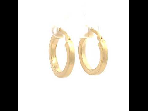925 Sterling Silver Yellow-tone Womens Diamond-Cut Square Tube Hoop Earrings