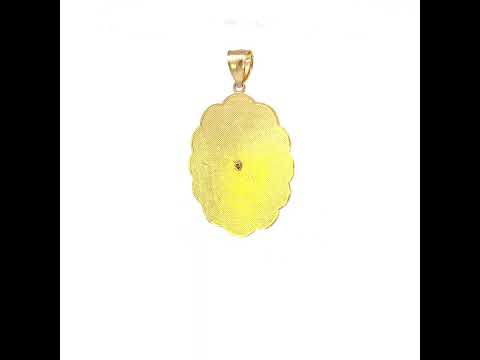 10K Gold Tri-Color Diamond-Cut Womens Ntra Sra De Guadalupe Religious Charm Pendant